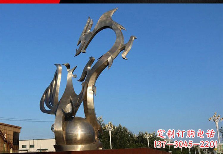 大连不锈钢龙凤雕塑艺术精美的精品