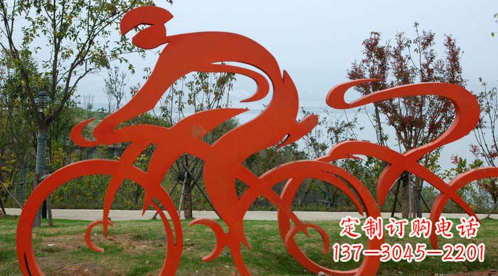 大连不锈钢自行车雕塑捕捉运动精神