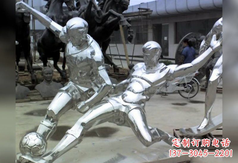 大连足球不锈钢抽象雕塑