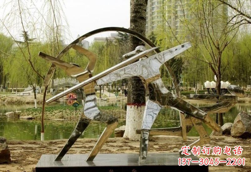 大连不锈钢运动员雕塑