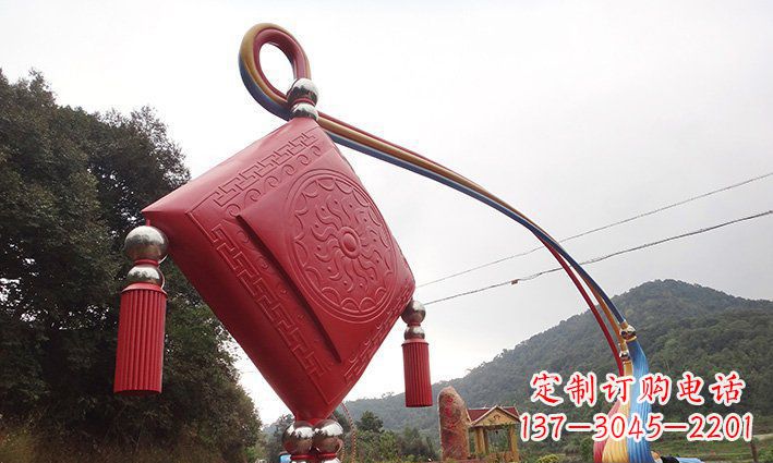 大连不锈钢抽象中国结拱门雕塑 