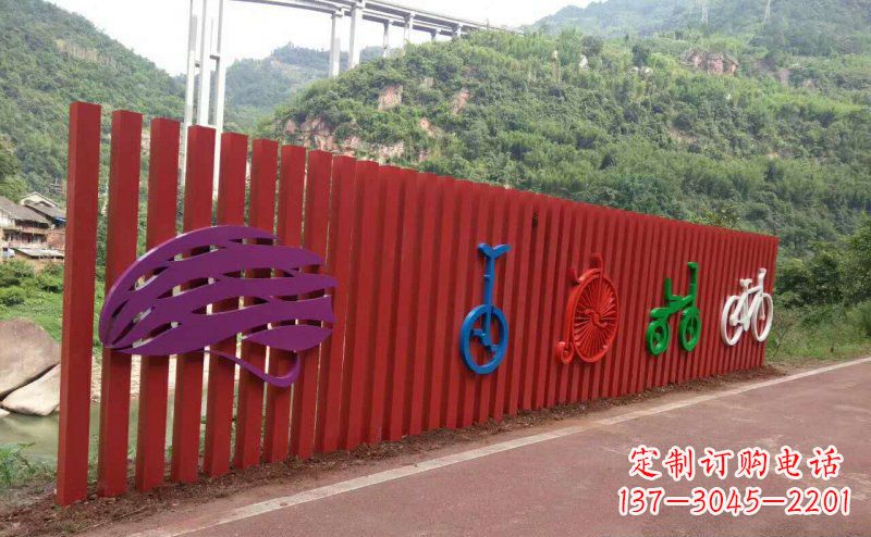 大连不锈钢抽象自行车公园景观雕塑