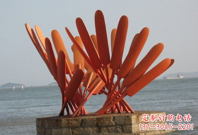 大连不锈钢船桨雕塑经典的海洋景观