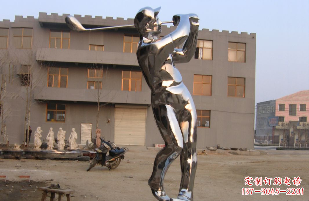 大连不锈钢打造高尔夫球雕塑