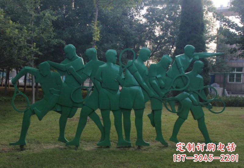 大连不锈钢羽毛球人物雕塑精美绝伦