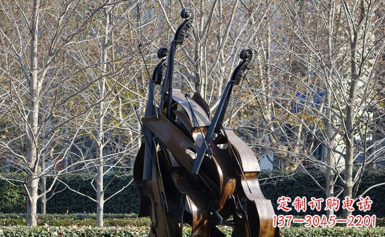大连不锈钢大提琴雕塑细节丰富的艺术象征