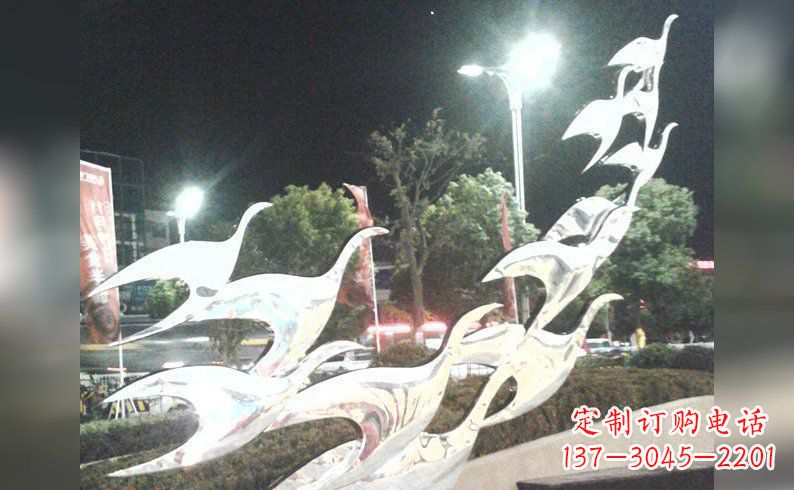 大连不锈钢大雁雕塑——灿烂的翱翔