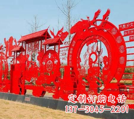 大连不锈钢党旗党建雕塑