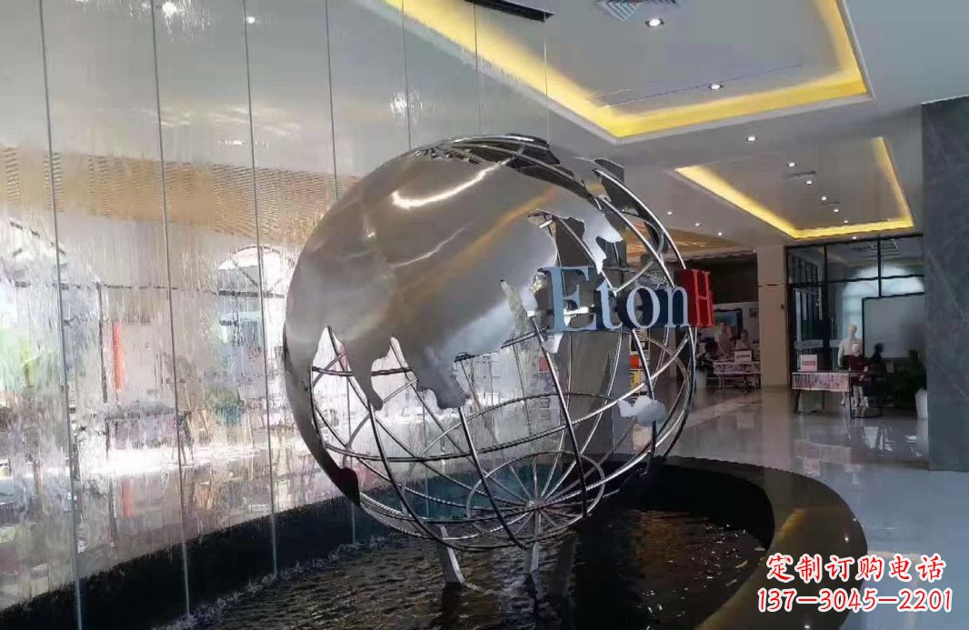 大连大地见证——不锈钢地球仪喷泉雕塑