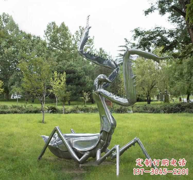 大连不锈钢螳螂雕塑精雕细琢的艺术瑰宝