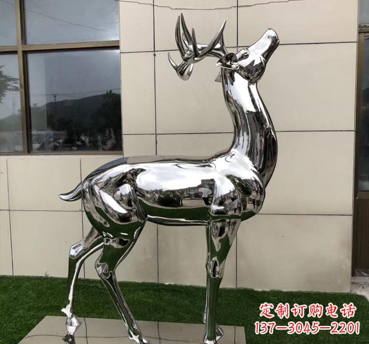 大连不锈钢动物梅花鹿雕塑美观耐用