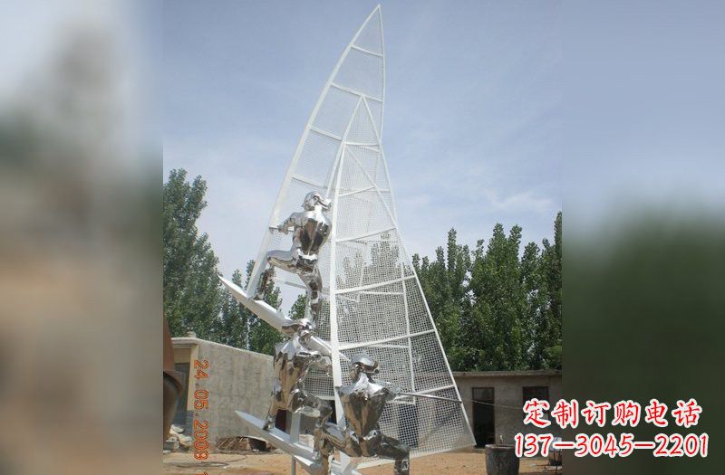 大连不锈钢帆船雕塑精美的艺术品