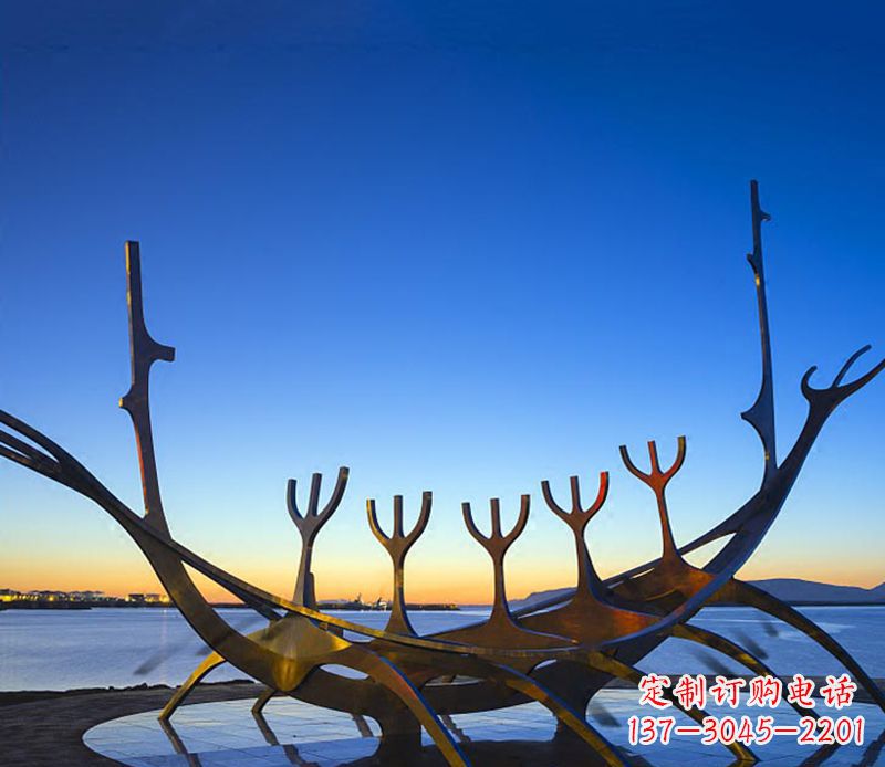 大连帆船雕塑精致的海洋艺术品