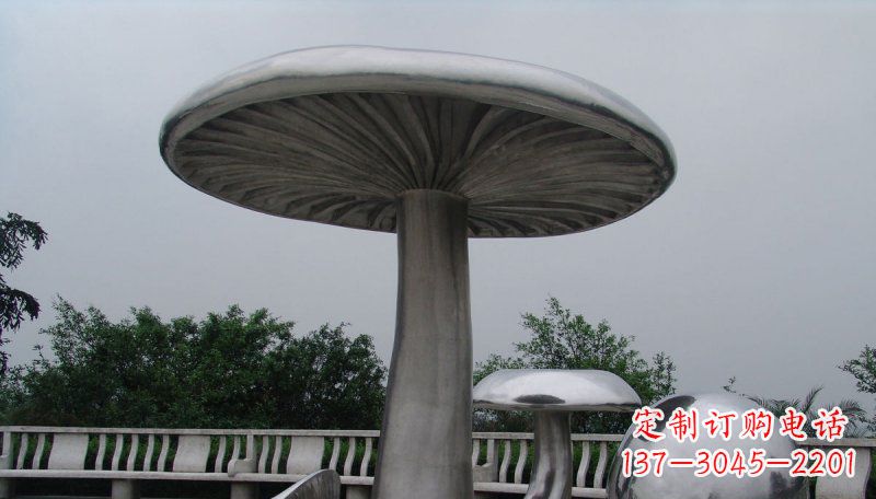 大连不锈钢仿真蘑菇凉亭雕塑