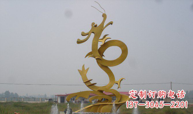大连不锈钢飞龙雕塑精美传承中华文化