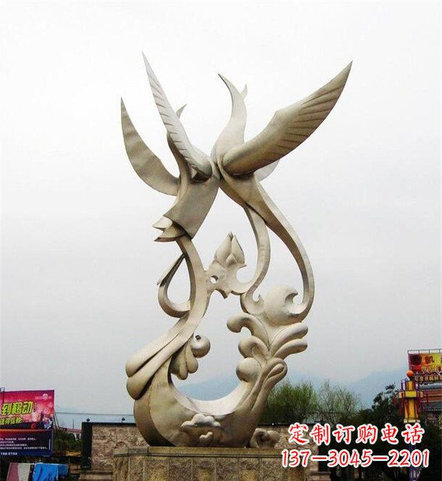 大连不锈钢凤凰雕塑传承古代美学