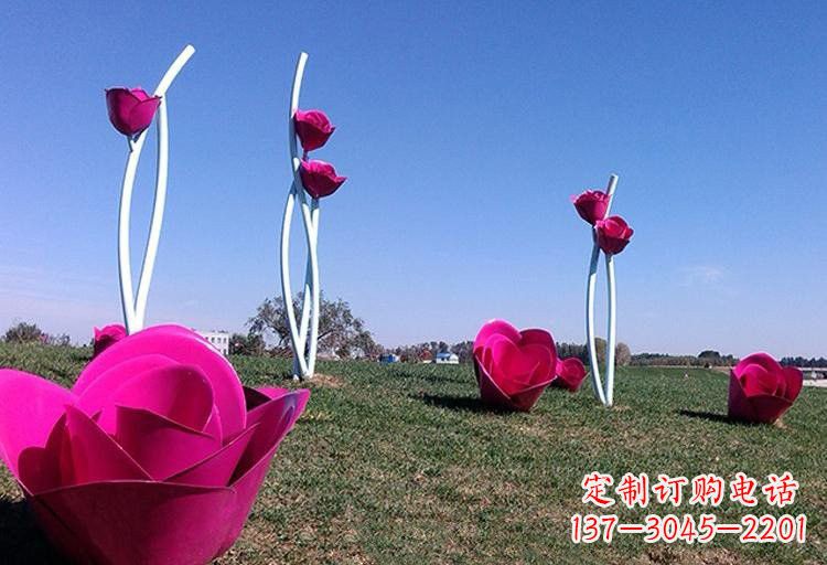 大连不锈钢玫瑰雕塑美丽的艺术之作
