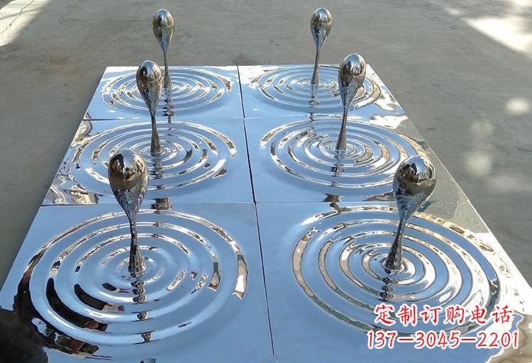 大连不锈钢水滴雕塑激发自然之美