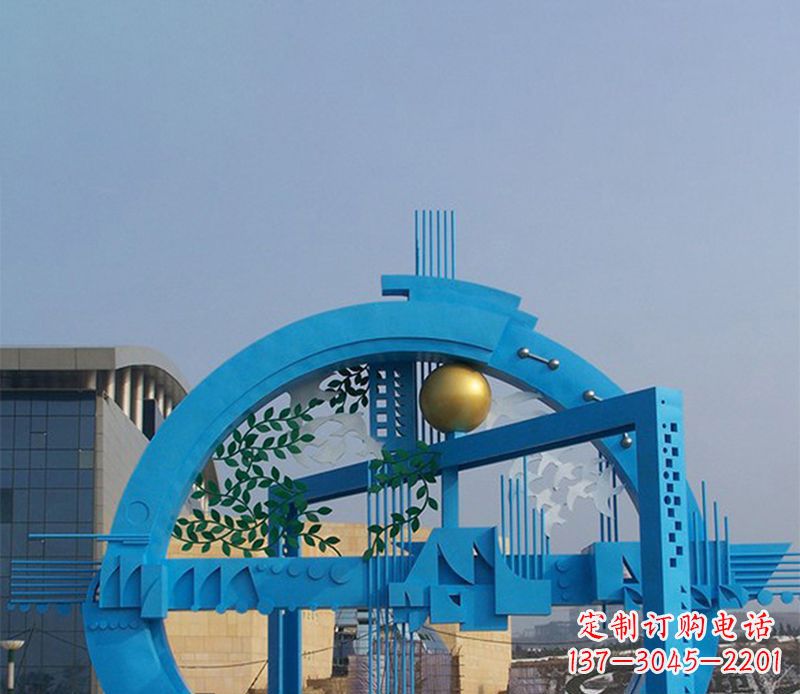 大连不锈钢拱桥雕塑美丽的艺术品