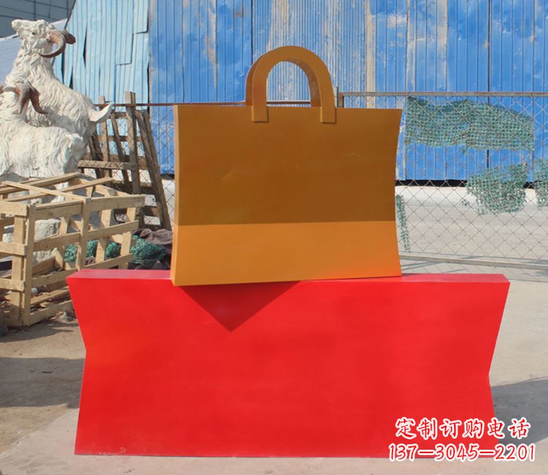 大连精美不锈钢购物袋雕塑