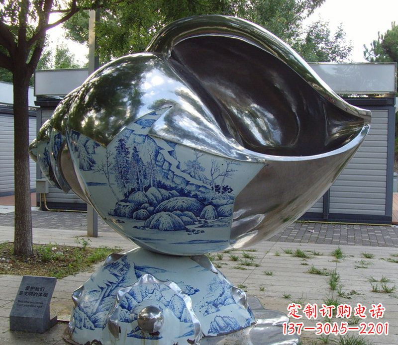 大连不锈钢海螺雕塑精致美观的艺术品