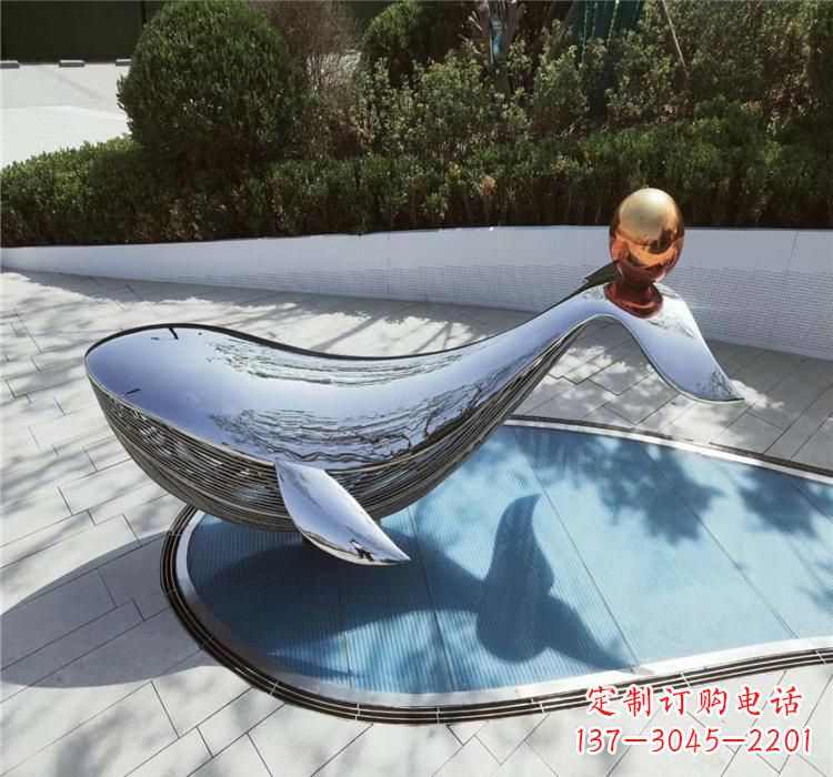 大连不锈钢海豚精美的雕塑作品
