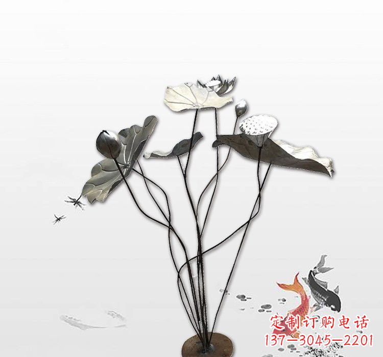 大连不锈钢荷叶雕塑艺术的精美结合