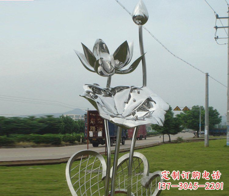 大连精美不锈钢荷叶雕塑
