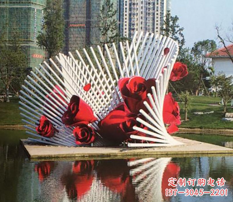 大连不锈钢玫瑰雕塑——美丽的艺术之作