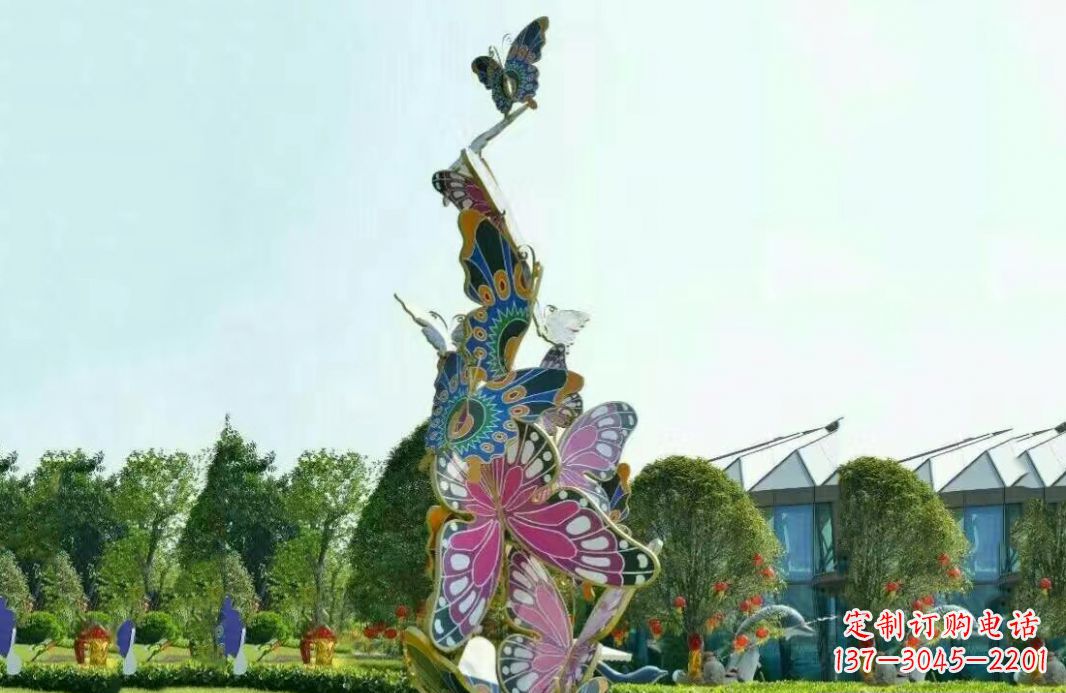 大连不锈钢蝴蝶美丽的雕塑之美