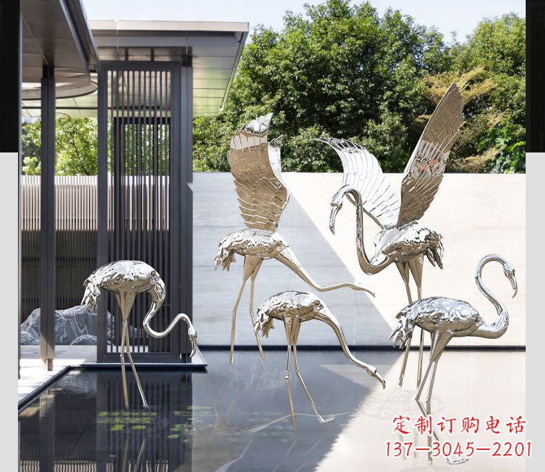 大连不锈钢火烈鸟雕塑雕刻艺术的精粹