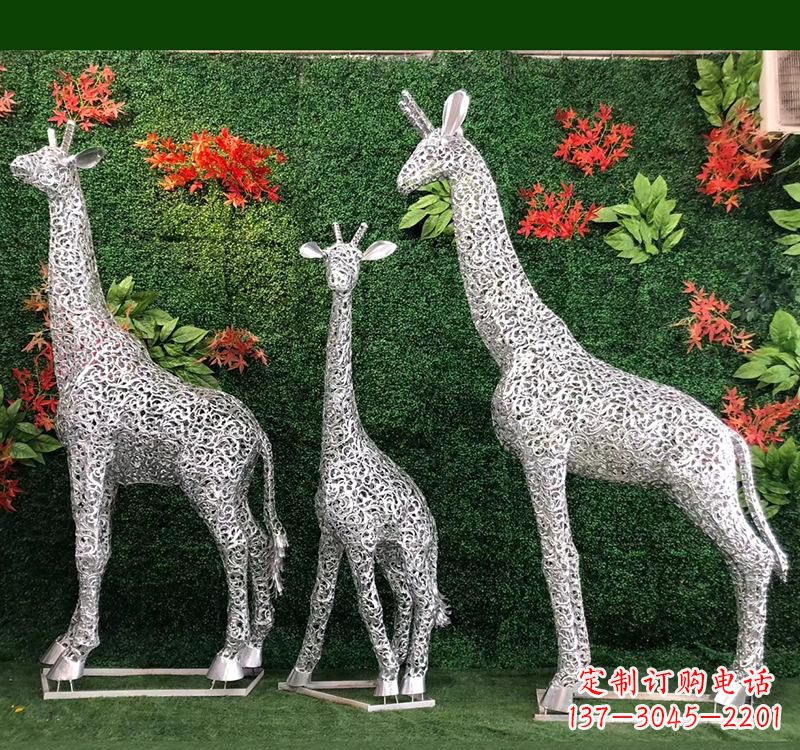 大连不锈钢长颈鹿雕塑艺术与美的完美结合