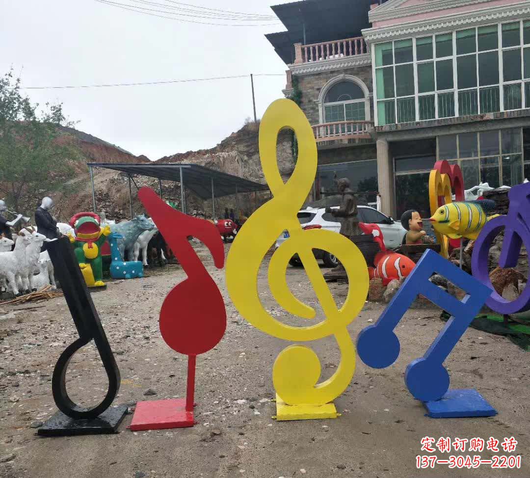 大连不锈钢烤漆音符雕塑