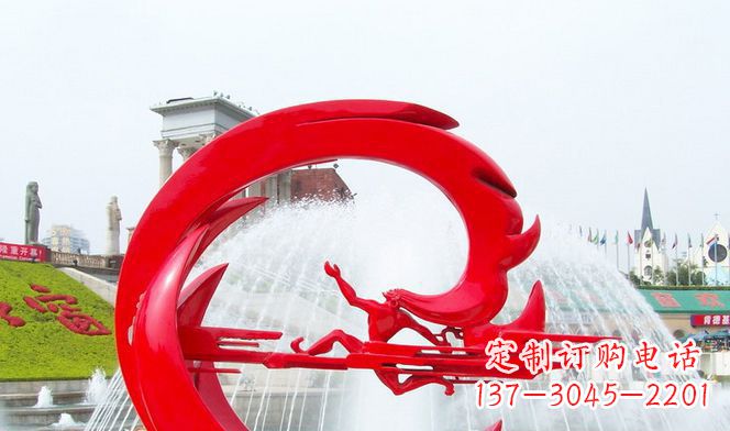 大连夸父的传奇不锈钢雕塑