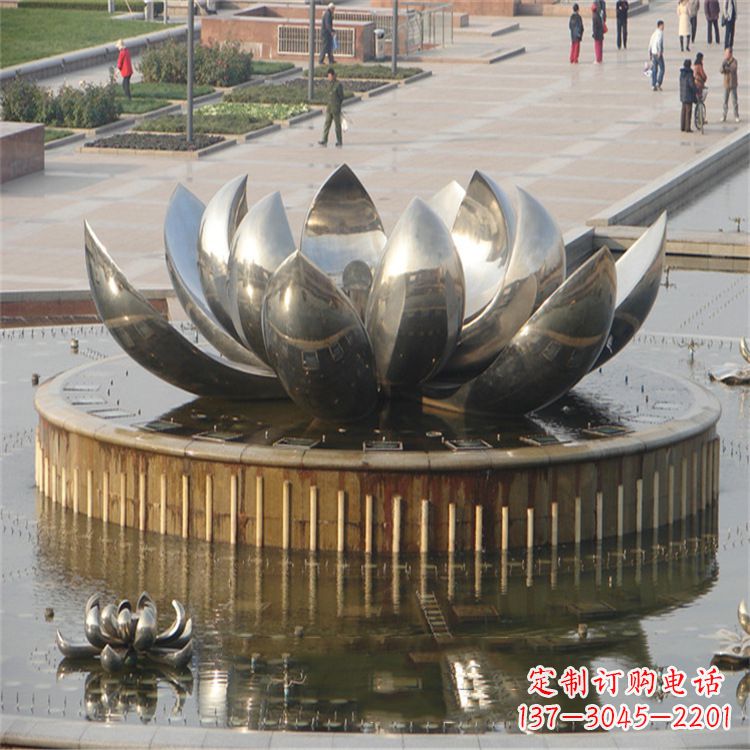 大连不锈钢莲花喷泉——艺术与美的完美结合