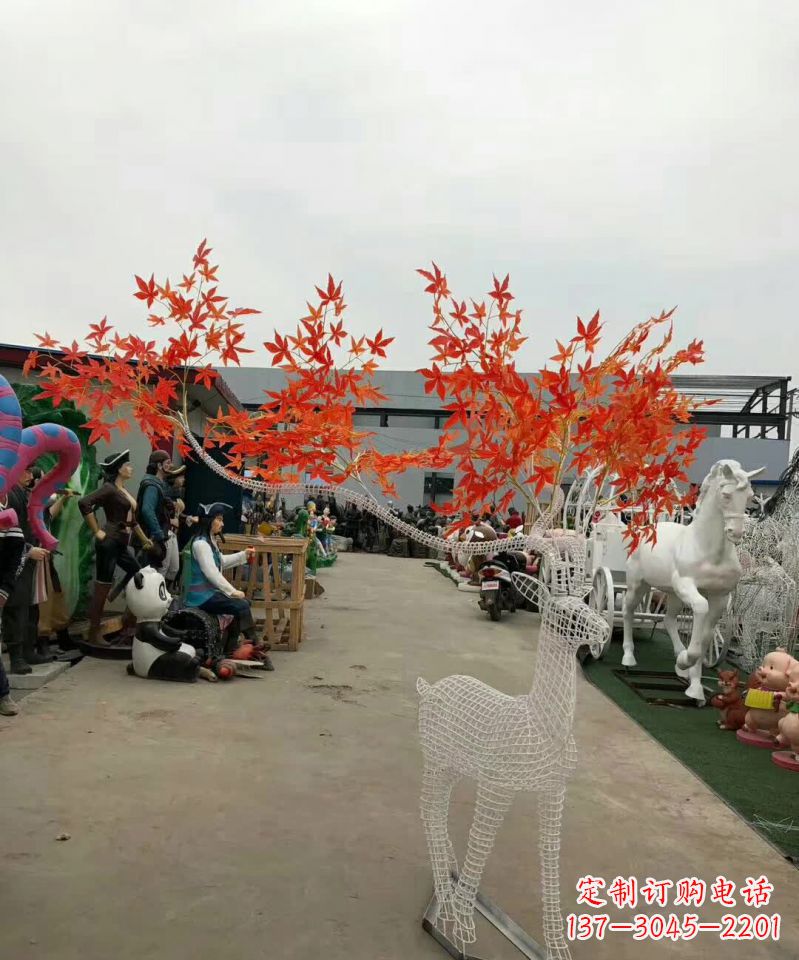 大连不锈钢麋鹿雕塑精美的艺术品