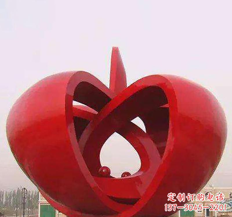 大连不锈钢镂空苹果雕塑精致美观的艺术品