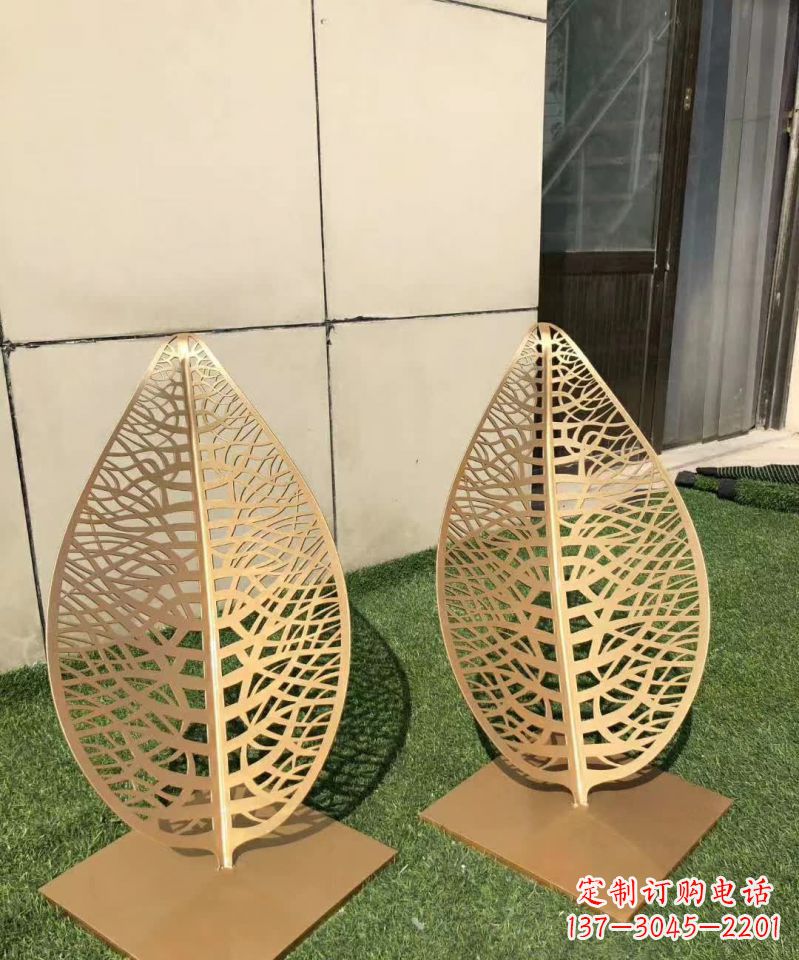 大连不锈钢树叶雕塑,精致典雅