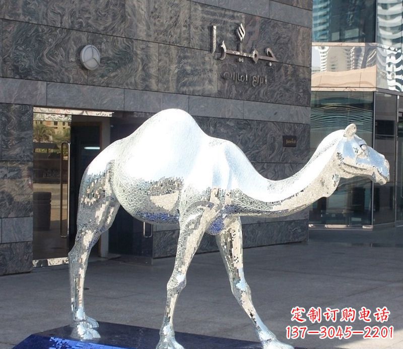 大连不锈钢骆驼雕塑精美外形折射古朴美感