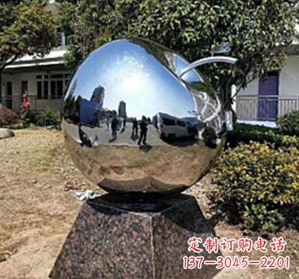 大连不锈钢蚂蚁滚苹果雕塑艺术与科技的完美结合