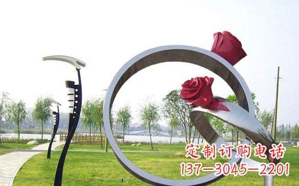 大连不锈钢玫瑰花戒指精致雕塑之美
