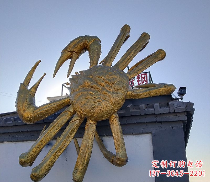大连不锈钢螃蟹雕塑精美而又经久不衰
