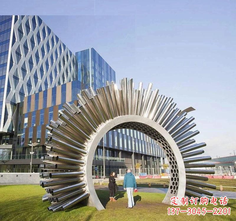 大连不锈钢拱门雕塑高雅典雅的艺术
