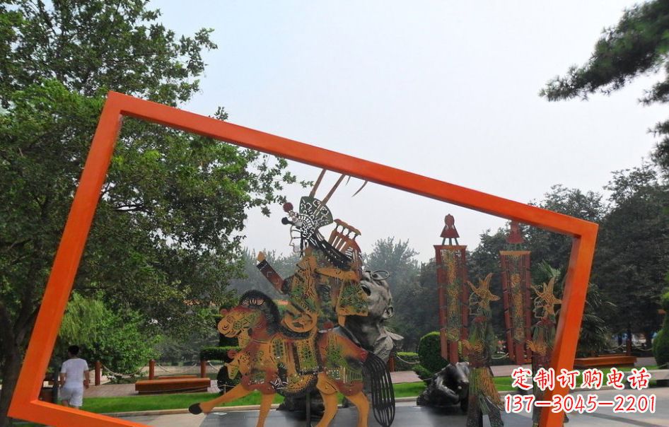 大连传承皮影戏——不锈钢皮影戏雕塑