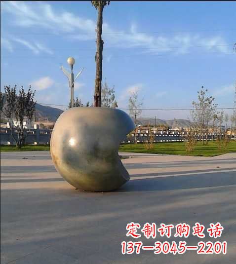 大连不锈钢苹果雕塑艺术与现实的完美结合