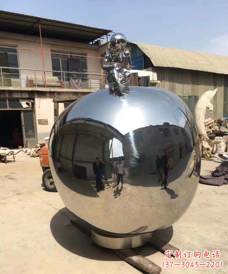 大连精美不锈钢苹果雕塑