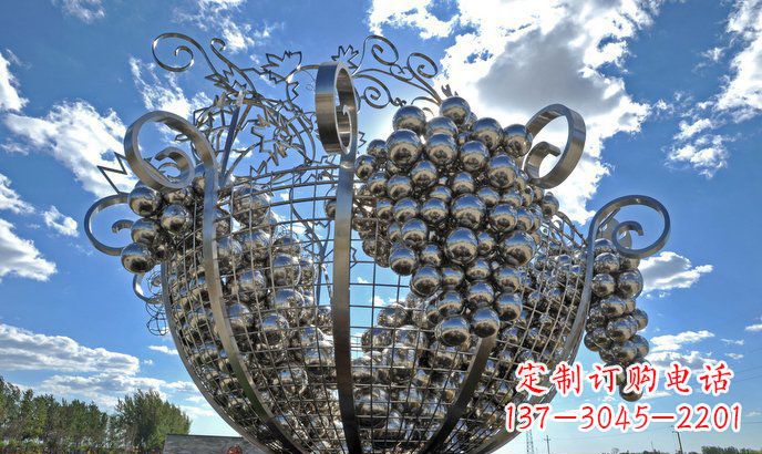 大连不锈钢葡萄雕塑精致美观、经久耐用