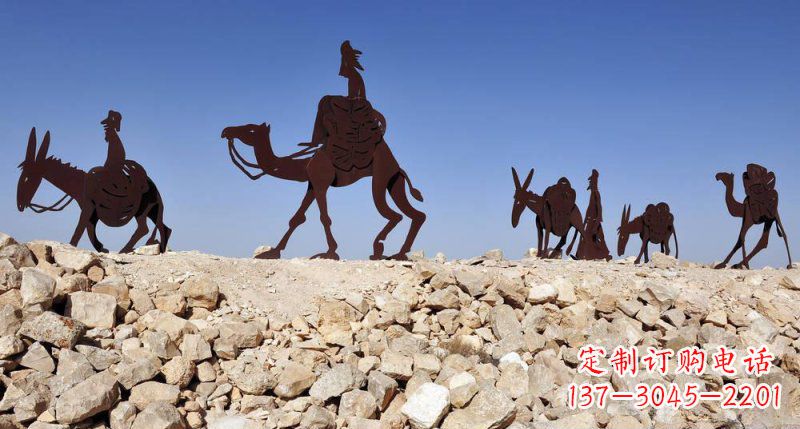 大连不锈钢骆驼雕塑传承古代传统
