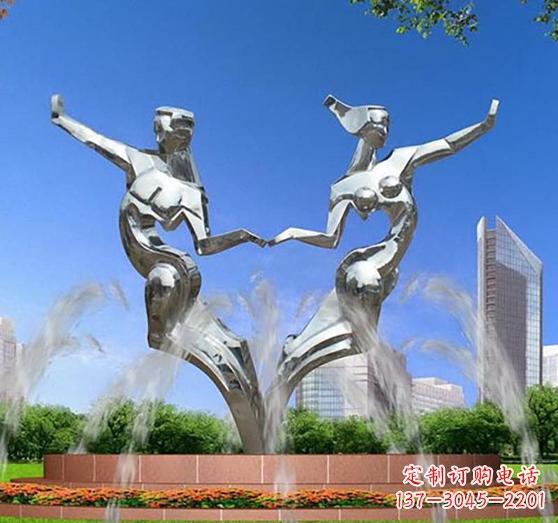 大连不锈钢情侣雕塑浪漫永恒的象征