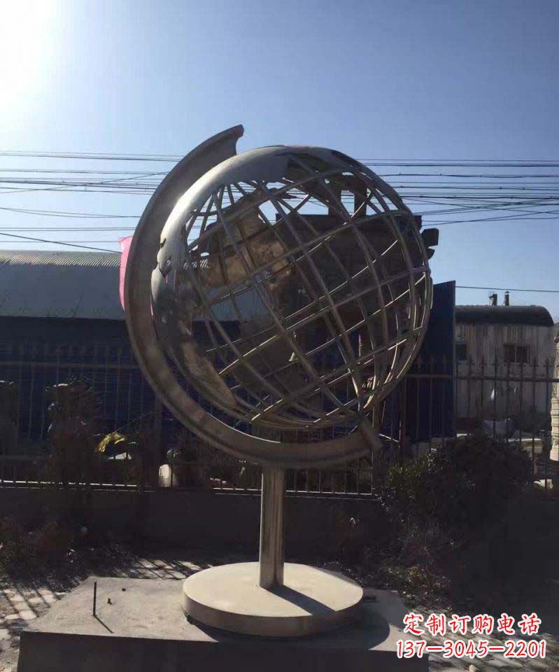 大连不锈钢地球仪雕塑精美装饰室内空间